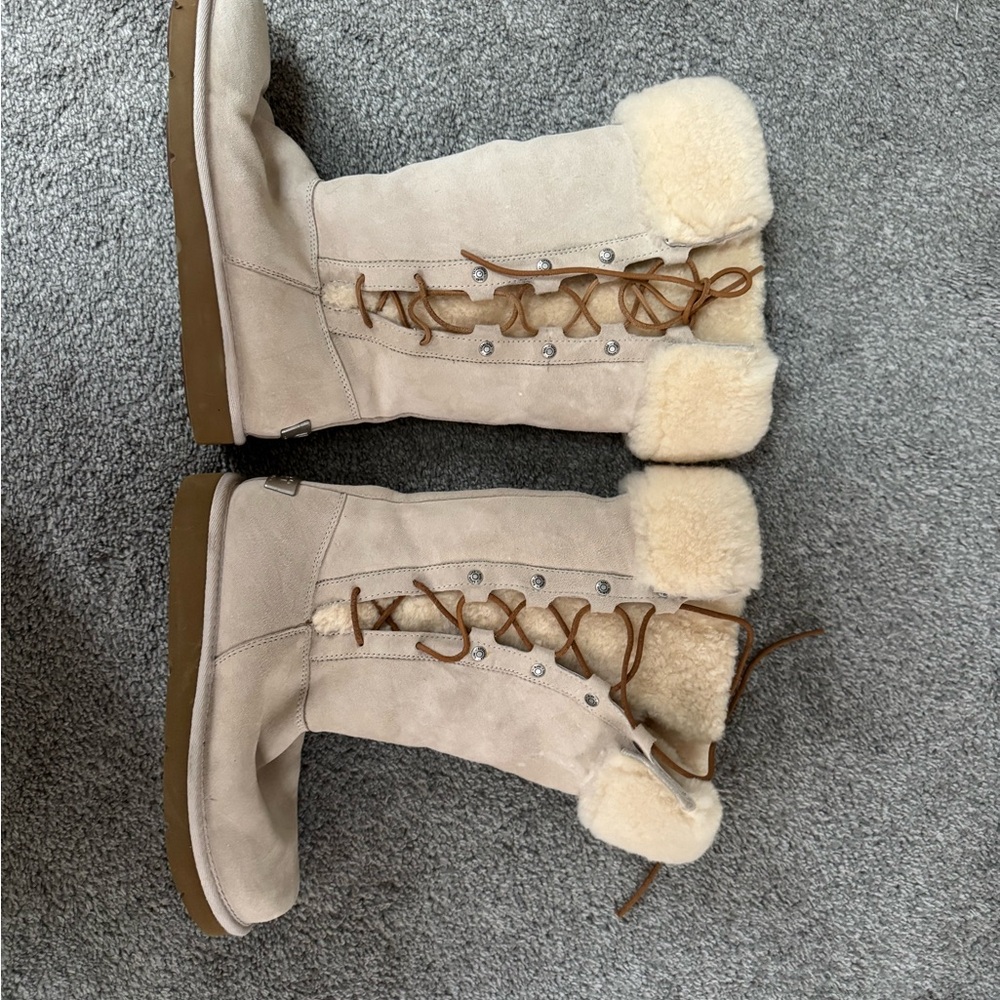 UGG Tan Fur-Lined Winter Boots